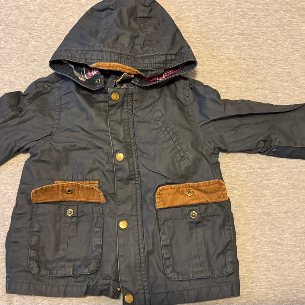 Zara Kids Navy Jacket with Brown Pockets